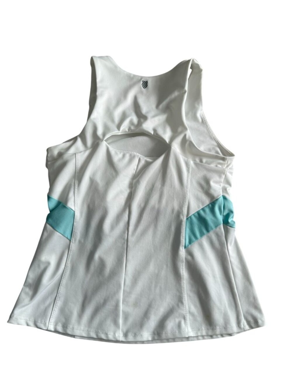 K SWISS Women’s White Blue Workout Tennis Tank Top Size Small - Picture 4 of 6